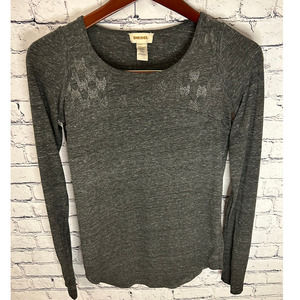 Women's DIESEL Grey Shimmer Henley Top size Small